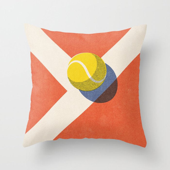 BALLS - Tennis - Clay Court - II Throw Pillow Gallery Image 1