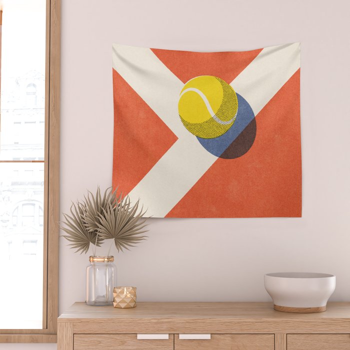 BALLS - Tennis - Clay Court - II Wall Tapestry Gallery Image 2