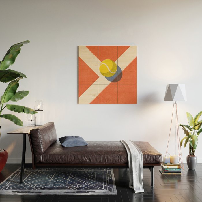 BALLS - Tennis - Clay Court - II Wood Wall Art Gallery Image 2