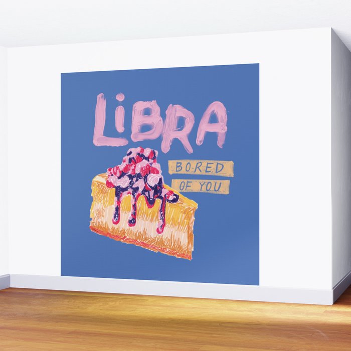 Libra Sign in Warm Blue | Zodiac Series Wall Mural Gallery Image 2
