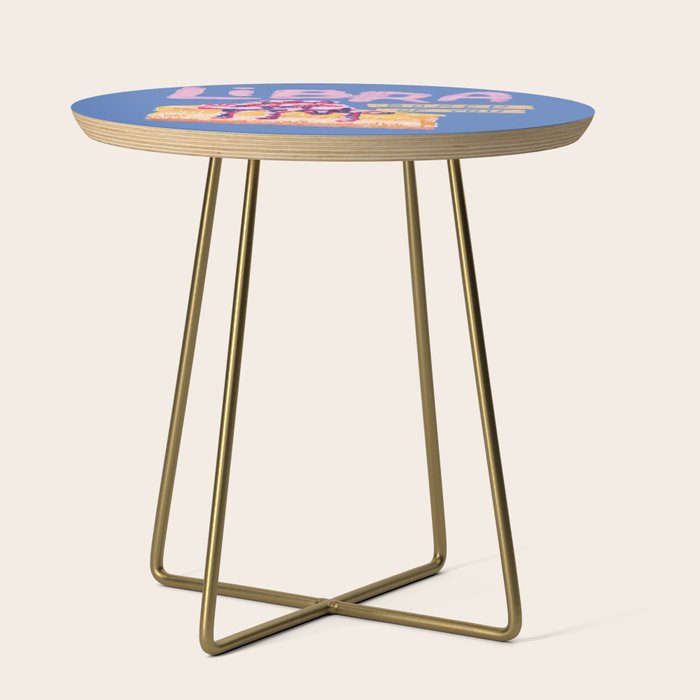 Libra Sign in Warm Blue | Zodiac Series Side Table Gallery Image 1