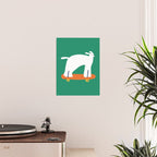 Poodle dog on skateboard Poster Gallery Image 2