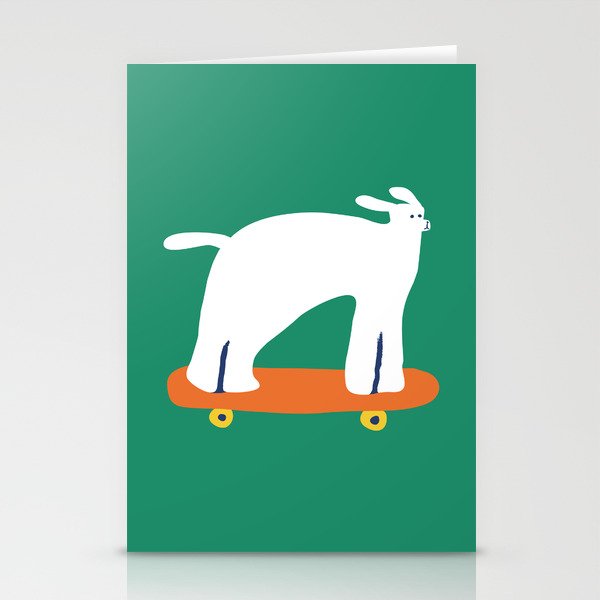 Poodle dog on skateboard Stationery Card Gallery Image 1