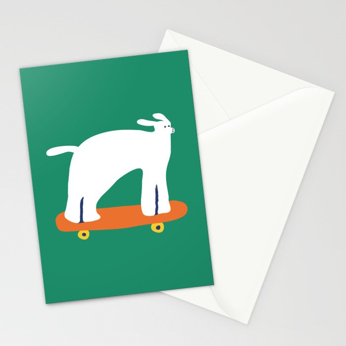 Poodle dog on skateboard Stationery Card Gallery Image 2