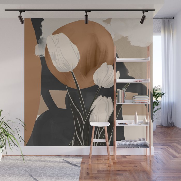 Abstract Art Flowers 3 Wall Mural Gallery Image 1