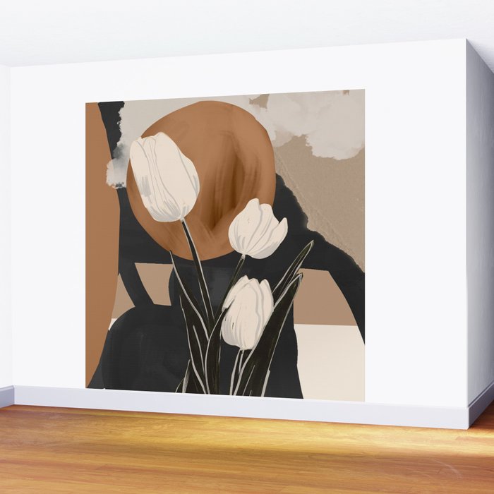Abstract Art Flowers 3 Wall Mural Gallery Image 2