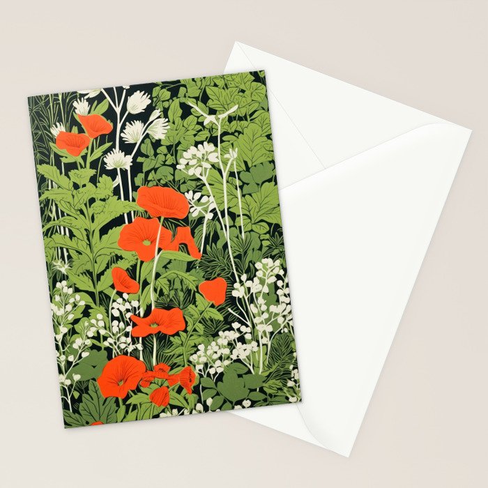 Poppy Pillar Garden Stationery Card Gallery Image 2