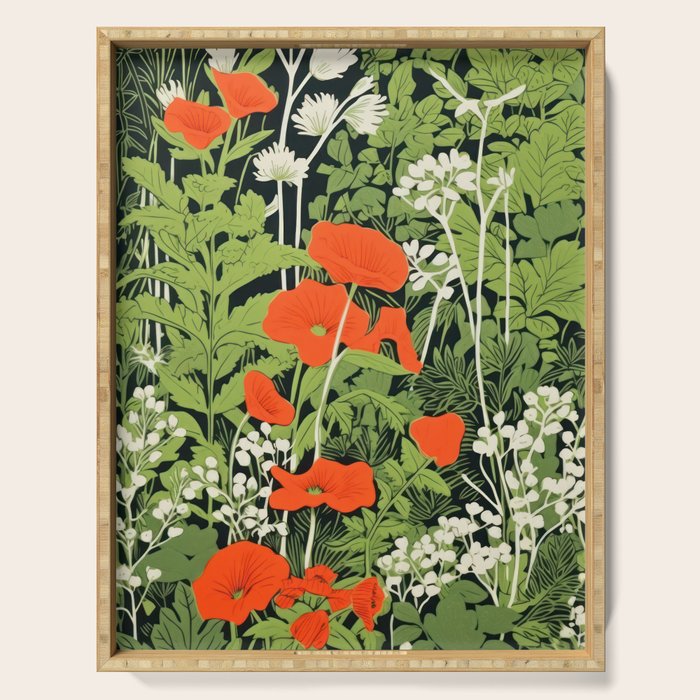 Poppy Pillar Garden Serving Tray Gallery Image 1