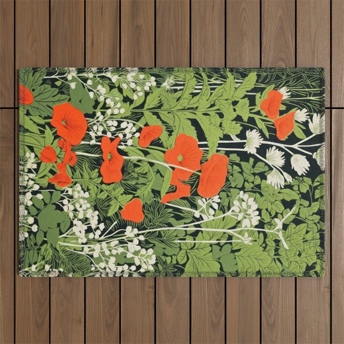 Poppy Pillar Garden Outdoor Rug Gallery Image 1
