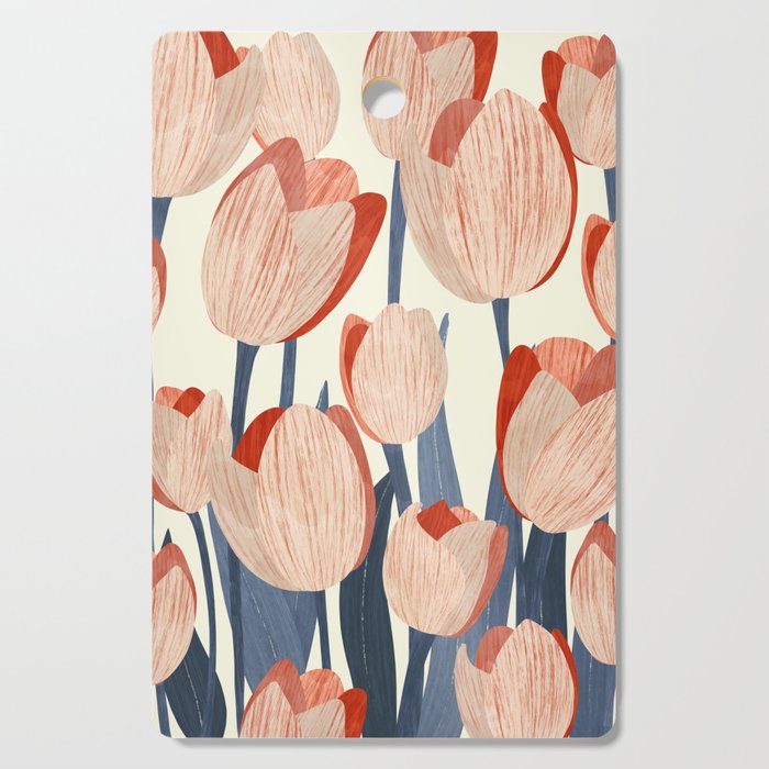 Flowers Tulips pattern Cutting Board Gallery Image 1