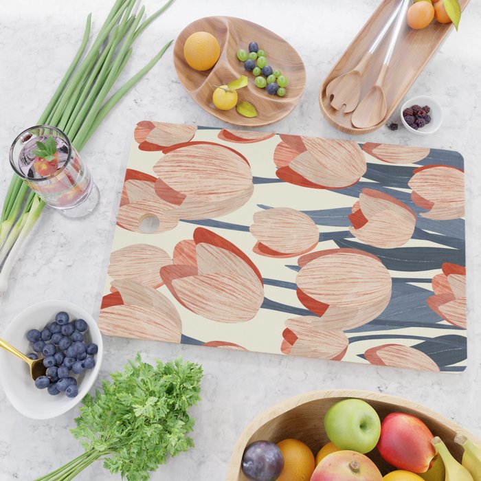 Flowers Tulips pattern Cutting Board Gallery Image 2