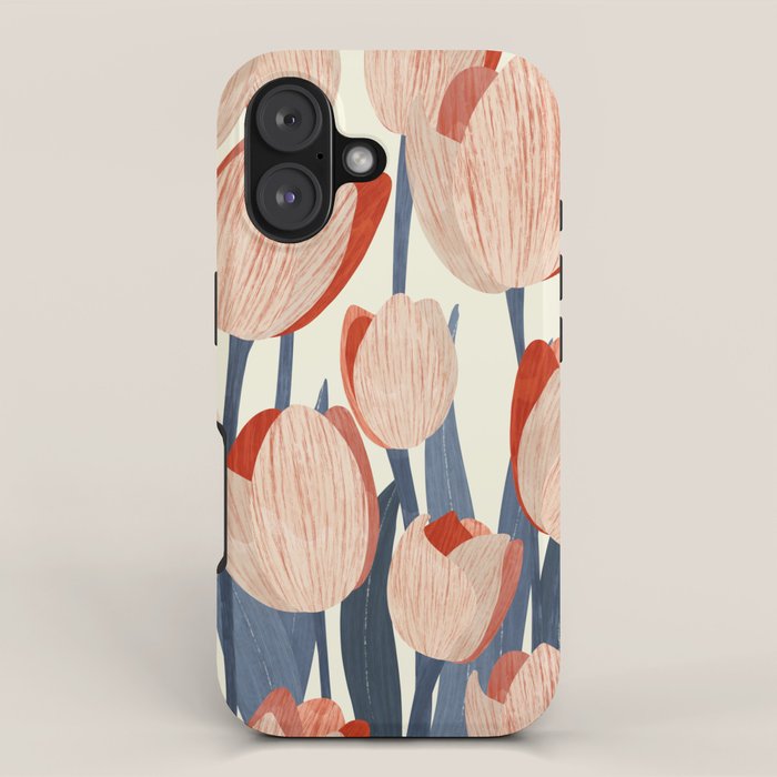 Flowers Tulips pattern iPhone Case Gallery Image 1