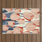 Flowers Tulips pattern Outdoor Rug Gallery Image 1
