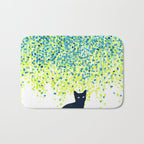Cat in the garden under willow tree Bath Mat Gallery Image 1
