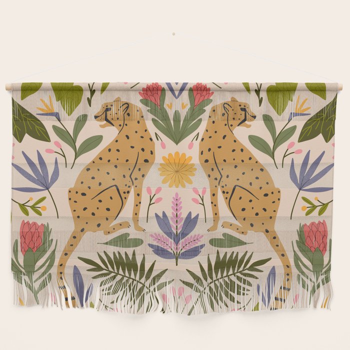 Modern colorful folk style cheetah print  Wall Hanging Gallery Image 1