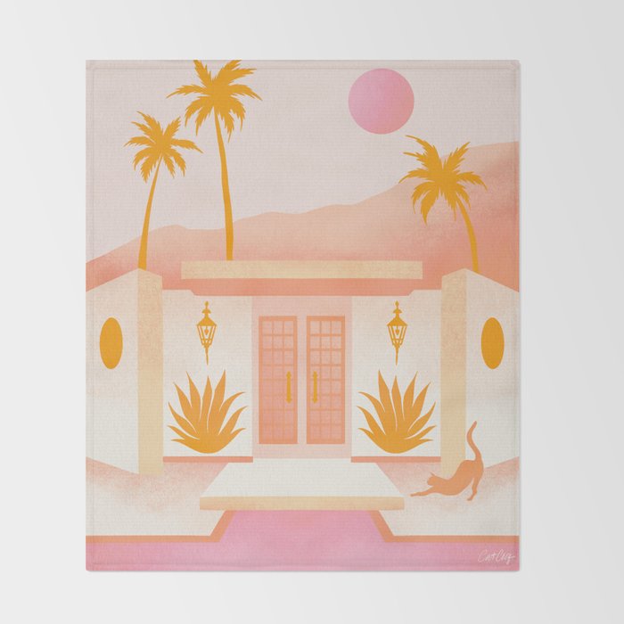 Palm Springs Home â Tangerine Throw Blanket Gallery Image 2