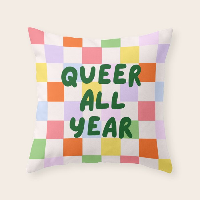Queer All Year Throw Pillow Gallery Image 6