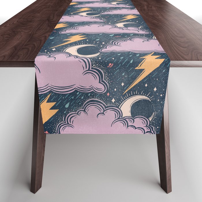 Stormy Night - midnight and lavender  Table Runner Gallery Image 1