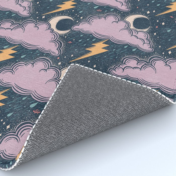 Stormy Night - midnight and lavender  Rug Gallery Image 4