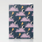 Stormy Night - midnight and lavender  Stationery Card Gallery Image 2