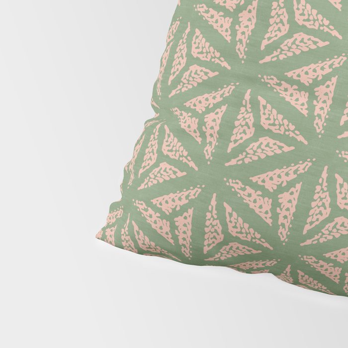 Threaded Geometric Green Peach Pillow Sham Gallery Image 4