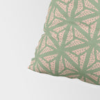 Threaded Geometric Green Peach Pillow Sham Gallery Image 4