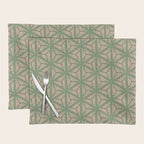 Threaded Geometric Green Peach Placemat Gallery Image 1