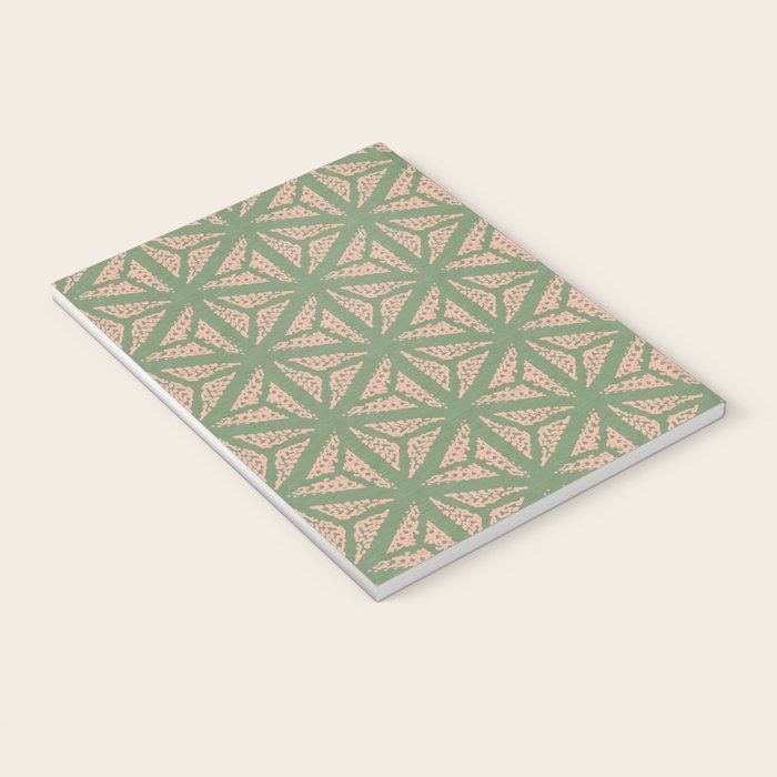 Threaded Geometric Green Peach Notebook Gallery Image 3
