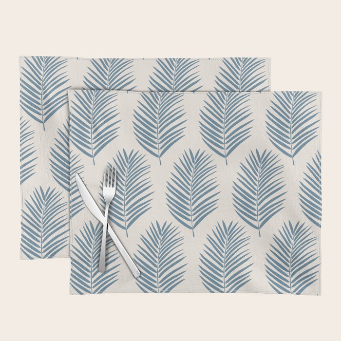Palm Leaf Blue And Cream Placemat Gallery Image 1