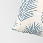 Palm Leaf Blue And Cream Pillow Sham Gallery Image 4