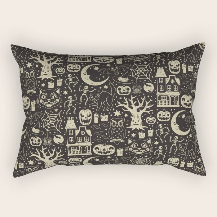 Vintage Halloween: Black Cat Rectangular Pillow Gallery Image 1