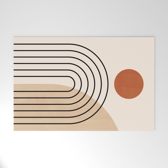 Abstraction_NEW_SUN_DAWN_MOUNTAINS_LINE_POP_ART_008B Welcome Mat Gallery Image 1