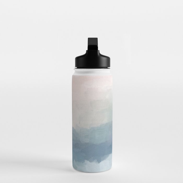 Atlantic Ocean Sunrise III - Blush Pink Mint Sky Baby Blue Abstract Sky Art Water Clouds Painting Water Bottle Gallery Image 3