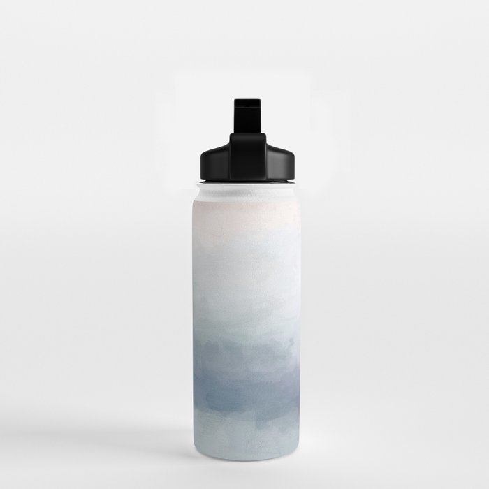 Atlantic Ocean Sunrise III - Blush Pink Mint Sky Baby Blue Abstract Sky Art Water Clouds Painting Water Bottle Gallery Image 2