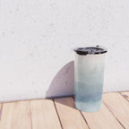 Atlantic Ocean Sunrise III - Blush Pink Mint Sky Baby Blue Abstract Sky Art Water Clouds Painting Travel Mug Gallery Image 4
