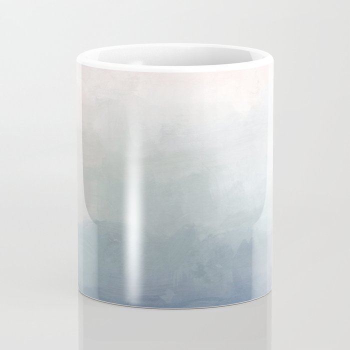 Atlantic Ocean Sunrise III - Blush Pink Mint Sky Baby Blue Abstract Sky Art Water Clouds Painting Coffee Mug Gallery Image 4