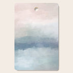 Atlantic Ocean Sunrise III - Blush Pink Mint Sky Baby Blue Abstract Sky Art Water Clouds Painting Cutting Board Gallery Image 1