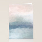 Atlantic Ocean Sunrise III - Blush Pink Mint Sky Baby Blue Abstract Sky Art Water Clouds Painting Stationery Card Gallery Image 2