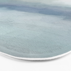 Atlantic Ocean Sunrise III - Blush Pink Mint Sky Baby Blue Abstract Sky Art Water Clouds Painting Bath Mat Gallery Image 3