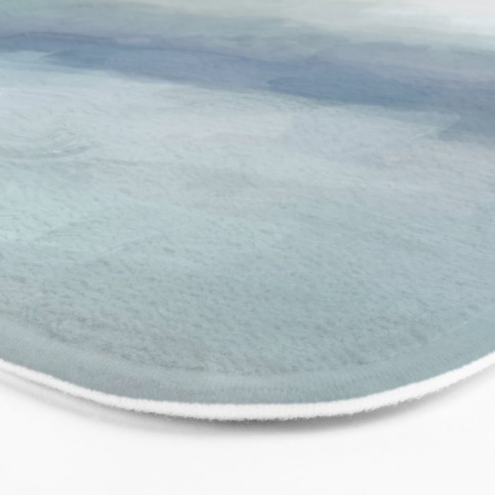 Atlantic Ocean Sunrise III - Blush Pink Mint Sky Baby Blue Abstract Sky Art Water Clouds Painting Bath Mat Gallery Image 3