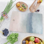 Atlantic Ocean Sunrise III - Blush Pink Mint Sky Baby Blue Abstract Sky Art Water Clouds Painting Cutting Board Gallery Image 2