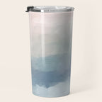 Atlantic Ocean Sunrise III - Blush Pink Mint Sky Baby Blue Abstract Sky Art Water Clouds Painting Travel Mug Gallery Image 3