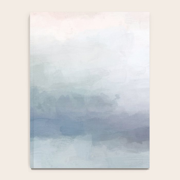 Atlantic Ocean Sunrise III - Blush Pink Mint Sky Baby Blue Abstract Sky Art Water Clouds Painting Notebook Gallery Image 4