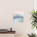 Atlantic Ocean Sunrise III - Blush Pink Mint Sky Baby Blue Abstract Sky Art Water Clouds Painting Poster Gallery Image 2
