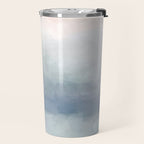 Atlantic Ocean Sunrise III - Blush Pink Mint Sky Baby Blue Abstract Sky Art Water Clouds Painting Travel Mug Gallery Image 2