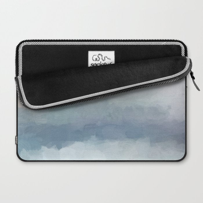 Atlantic Ocean Sunrise III - Blush Pink Mint Sky Baby Blue Abstract Sky Art Water Clouds Painting Laptop Sleeve Gallery Image 2