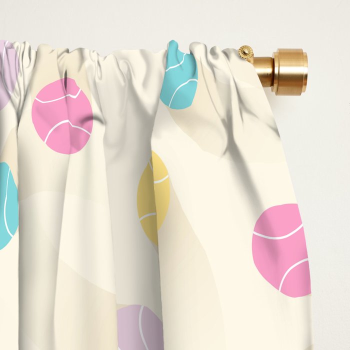 Colorful pastel tennis balls pattern Window Curtain Gallery Image 2