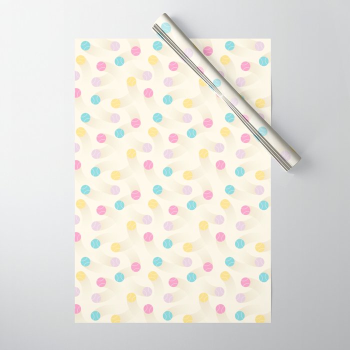 Colorful pastel tennis balls pattern Wrapping Paper Gallery Image 1