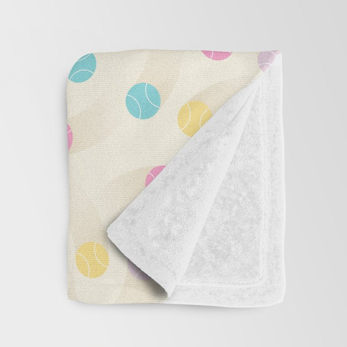 Colorful pastel tennis balls pattern Throw Blanket Gallery Image 3