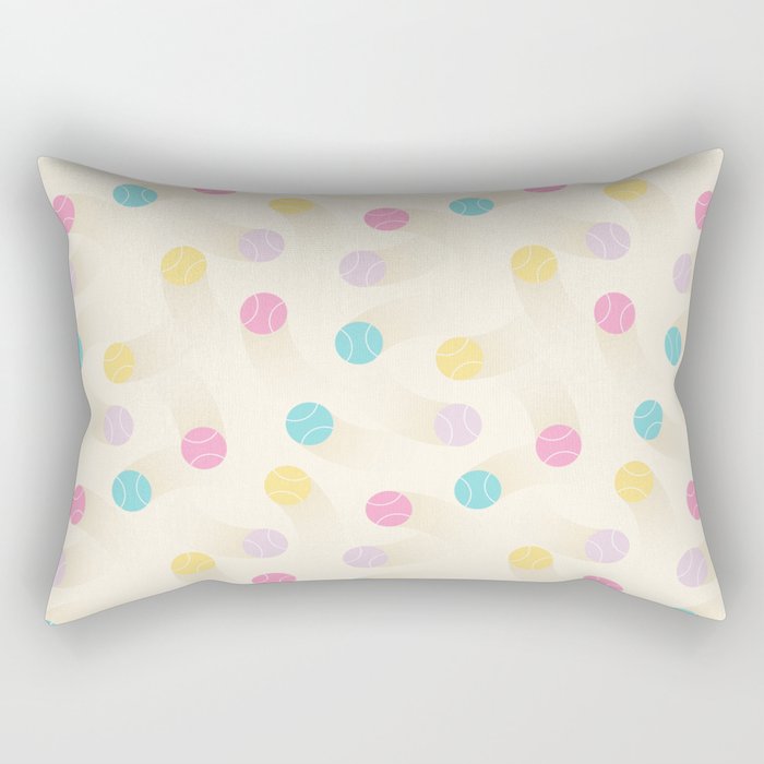 Colorful pastel tennis balls pattern Rectangular Pillow Gallery Image 2